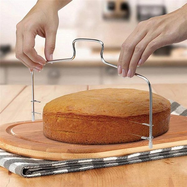 Moules de cuisson Double ligne réglable coupe-gâteau trancheuse à pain lisseur en acier inoxydable superposition bricolage outil de cuisine de coupe