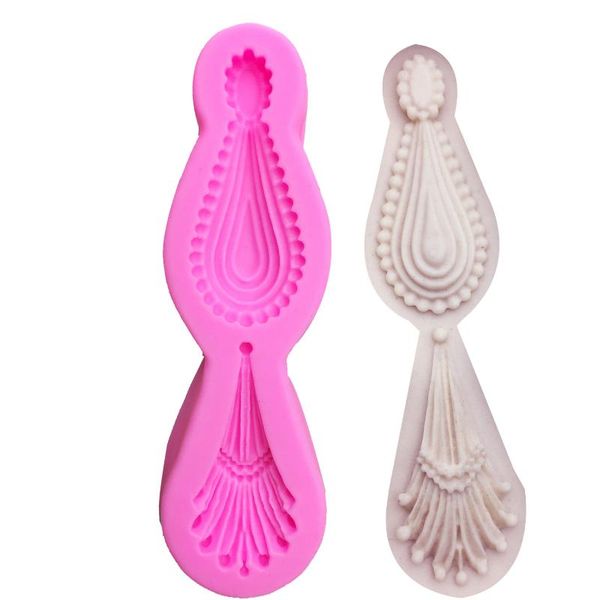 Moules de Cuisson Goutte D'eau Dentelle Motif Gâteau Moule En Silicone Plume De Paon Outils De Décoration Moules De CuissonMoules De CuissonCuisson