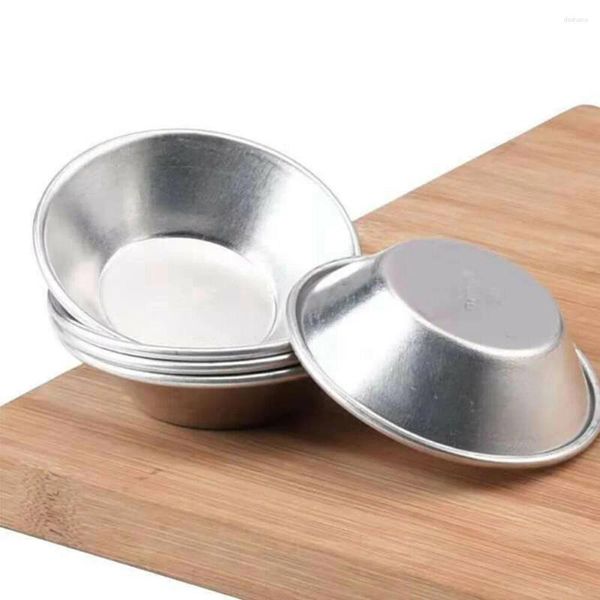 Moules de cuisson Tarte aux œufs durable 10 pcs Cookie Cupcake Moule Moule Pudding Argent Outils Gâteau en alliage d'aluminium