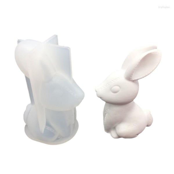 Moldes para hornear molde de silicona de Pascua DIY 3D costura Animal modelo yeso dibujos animados Fondant pastel decoración herramienta