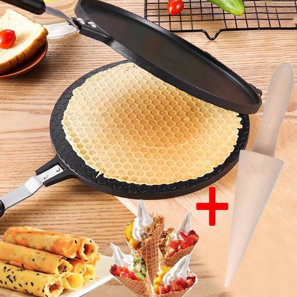 Moldes para hornear Máquina para hacer rollos de huevo Accesorios Huevos crujientes Molde para tortillas Piezas para hacer conos de helado Pan para Waffle Cake Utensilios para hornear 230808