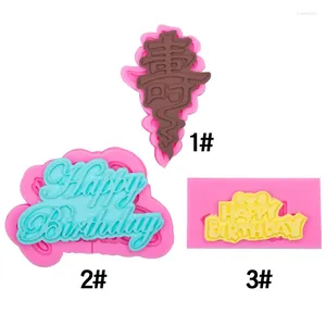 Moules de cuisson des lettres anglaises Joyeux anniversaire Flippant le moule à gâteau de sucre Longévité du caractère de la plaque de chocolat A129