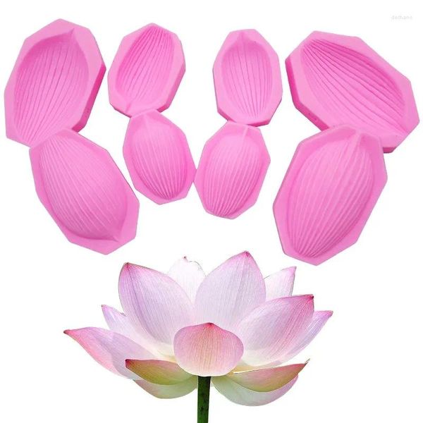 Moldes para hornear herramienta de fondant de flores hojas de loto moho de silicona