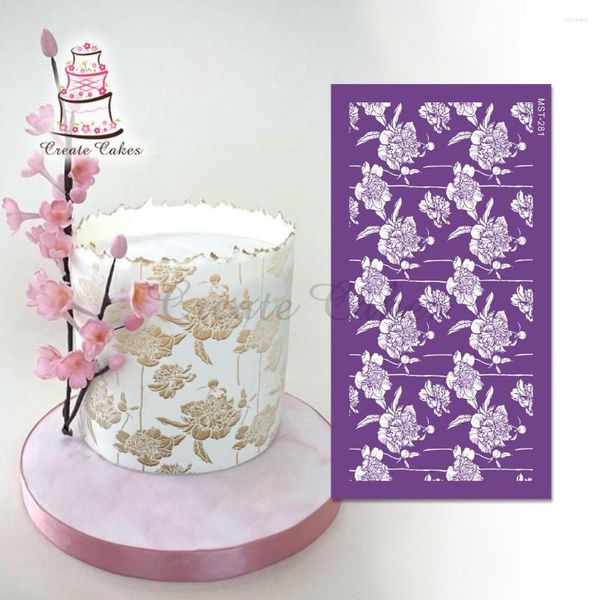 Moules de cuisson fleur maille pochoirs gâteau de mariage moule tissu pochoir modèle décoration outil accessoires