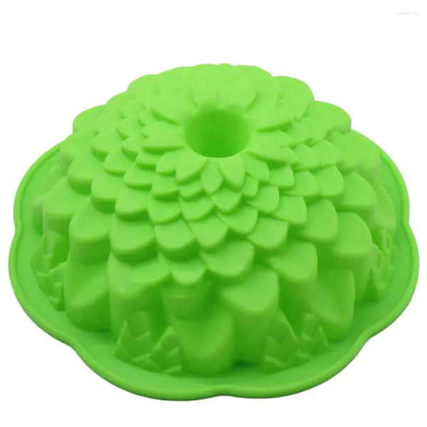 Moldes para hornear Flores Crisantemos de silicona Molde para pasteles Moldes de gelatina 3D Herramientas de decoración de girasol Color aleatorio