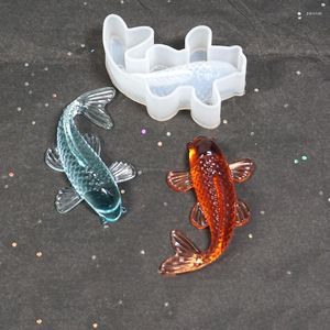 Moules de cuisson poisson rouge moule en Silicone Transparent moule en résine décorative bricolage artisanat pendentif fabrication