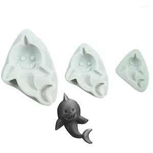 Moldes para hornear Halloween Sea Dolphin Dientes expuestos Silicona Chocolate Azúcar Molde Yeso DIY Gota Pegamento Jabón