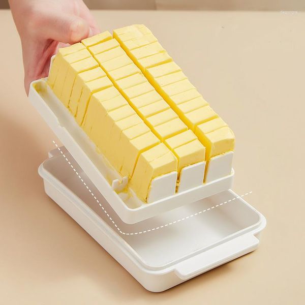 Moldes para hornear caja de mantequilla sólida práctica tabla de queso servidor Crisper contenedor de almacenamiento de plástico transparente Keeper Case molde de corte