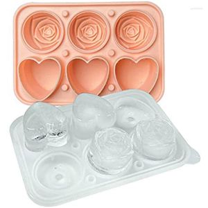 Bakvormen hartvorm ijs-kubus dienblad siliconen ijs ballen maker voor whiskycocktails drankjes roze