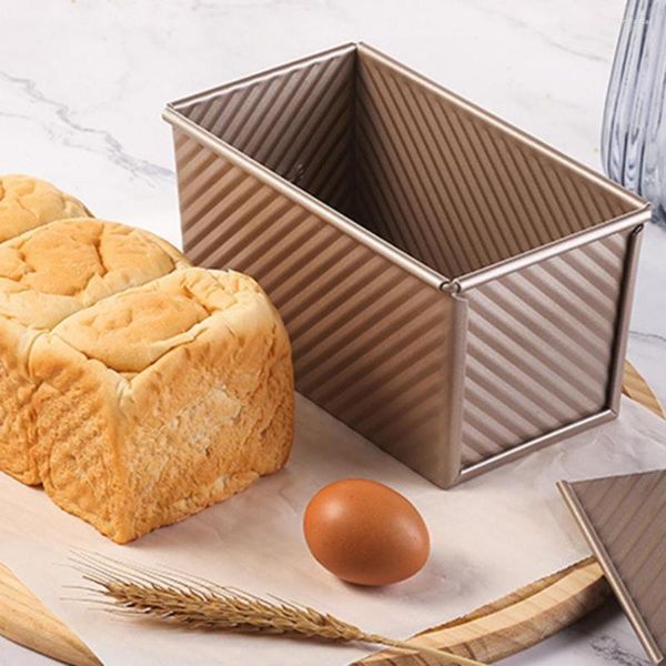 Moules de cuisson moule à pain haute dureté revêtement antiadhésif doré bricolage outils de toast en acier au carbone
