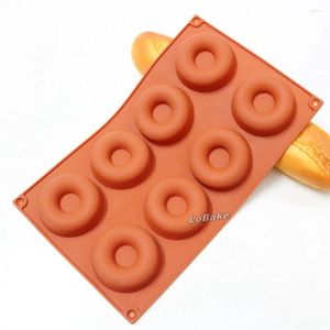 Bakken Mallen van hoge kwaliteit 8 holtes Dia.6,4 cm ronde donutvorm siliconen cake mal candy cookie koekje koekje donut mallen silikon vorm