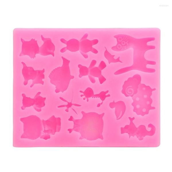 Moldes para hornear HILIFE Lindos animales Molde para fondant Cake Pan Jelly Chocolate Ice Pudding Herramientas de decoración de silicona de grado alimenticio