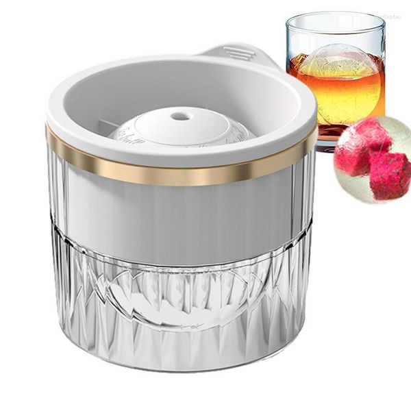 Moules de cuisson Ice Ball Maker Plateau en silicone pour whisky Rond Grand Cube Plateaux avec couvercle Moule à dégagement facile