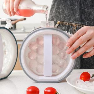 Moldes para hornear, molde para bolas de hielo 2 en 1, máquina para hacer cubos, botella de agua, molde redondo para hacer con tapa a prueba de fugas para Bar, herramienta de cocina para el hogar