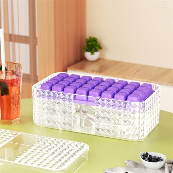 Moldes para hornear Caja de contenedor de almacenamiento de bolas de hielo 32/64/96 rejillas de plástico con tapa 2 en 1 bandeja de accesorios de herramientas de cocina multicapa