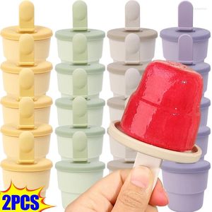 Moule à pâtisserie Moule de crème glacée Diy Silicone Popsicle Moule de moule avec bâton en plastique Pudding Summer Drink Ball Maker Gadgets