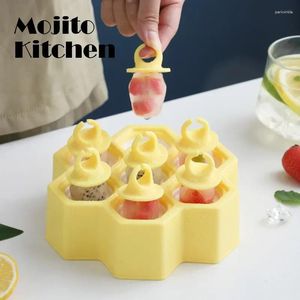 Moules à pâtisserie Moule de glace BPA gratuitement 7 Cavités Silicone non cadronique Honembe Cube Moule Crème Maker de ballon pour la maison Baby Feeding Kitchen Tools