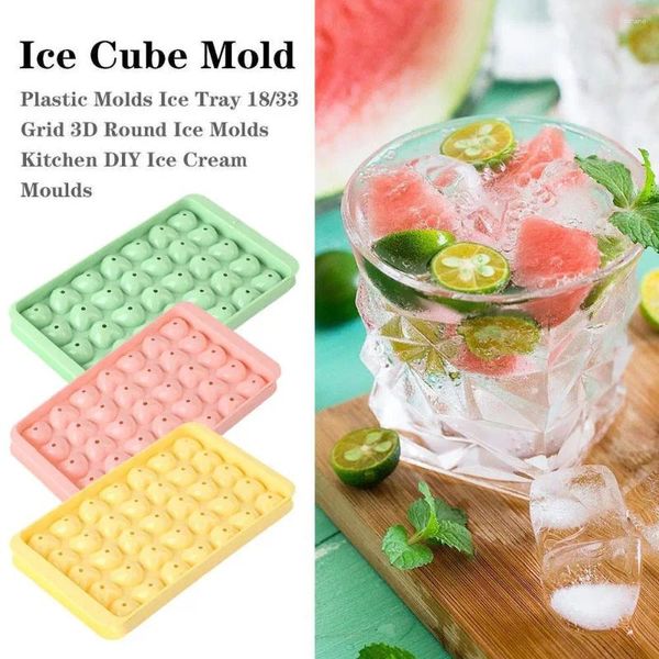 Moldes para hornear Molde de hielo Cocina Gadget Bar Cubo Herramientas Recipiente de whisky de bandeja redonda E5J5