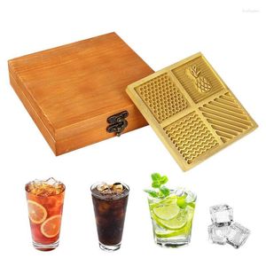 Bakvormen IJsstempel Quick Release Mould Multipurpose Designer Tray Messing Craft Modern Cube Voor Clear Cocktail Whisky