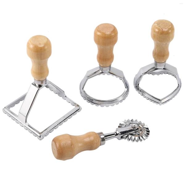 Moldes para hornear, juego de cortadores de ravioles italianos, prensa de Pasta, Kit de accesorios de cocina, herramienta de molde, sello, rueda de pastelería, 4 piezas