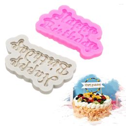 Moules de cuisson Jelly Chocolat Moule Bar à manger Fondant Gâteau d'anniversaire Décoration Outil Moule 3D Happy Lettres Forme Silicone