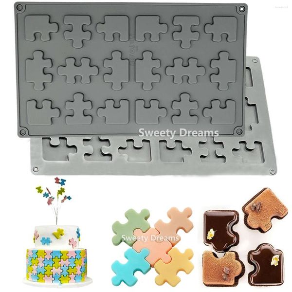 Moules de cuisson Puzzle Silicone Chocolat Moule Cookie Bonbons Moule DIY Glace Cube Plateau Fondant Gâteau Décoration Outils