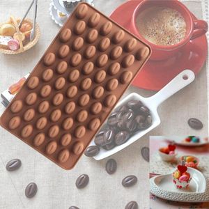 Moldes para hornear JX-LCLYL 55-cavidad Mini grano de café Molde de silicona Molde de decoración de pasteles de galletas de chocolate