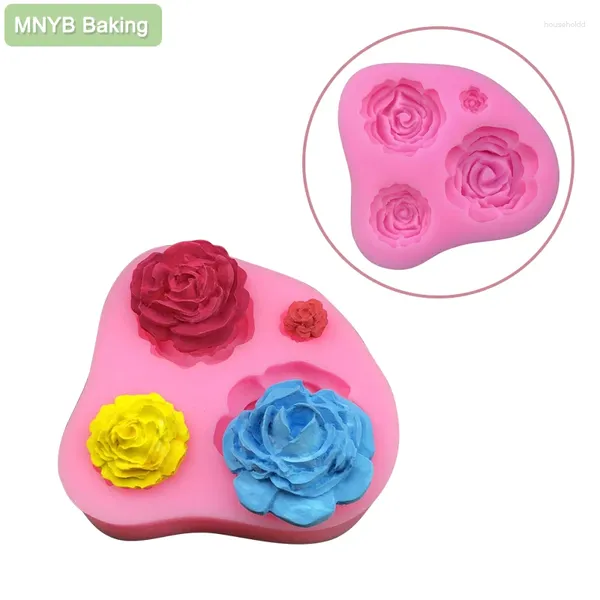 Moldes para hornear Tipos Tamaño Rosa Flor de silicona Fondant DIY Molde 3D Pastel Cupcake Candy Chocolate Decoración Herramienta Resina Arte