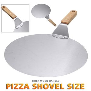 Bakvormen Keuken Pizza Schil Schop Paddle Rvs Spatel Pannenkoek Tool Met Houten Handvat Gereedschap 230731