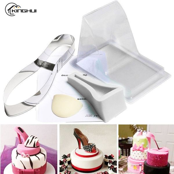 Moules de cuisson grande taille Fondant gâteau 3D Silicone Stiletto haut talon moule dame chaussure moule pour mariage décoration maison bricolage ustensiles de cuisson 230616