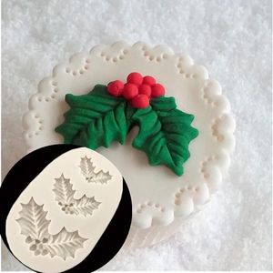 Moules de cuisson Forme de feuille Moule en silicone Cuisine DIY Décoration de gâteau Fudge Biscuit Chocolat Noël Holly 231213
