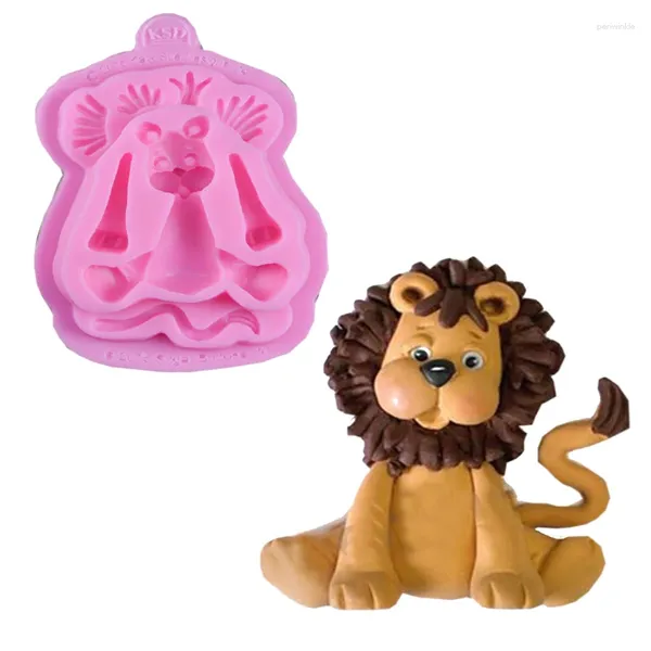 Moldes para hornear Lion Forma de bebé Fondant 3d Moldes 3D Molde de silicona Jabón de la vela Herramientas de decoración de la vela F0670