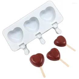 Moldes para hornear Living Heart Silicone Popsicle Mold Ice Cream Fondant Cake Decorating Herramientas DIY Chocolate