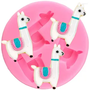 Bakvormen Lama Siliconen Mal Alpaca Chocolade Gumpaste DIY Baby Verjaardag Cupcake Topper Fondant Taart Decoreren Gereedschappen Zeep Schimmel