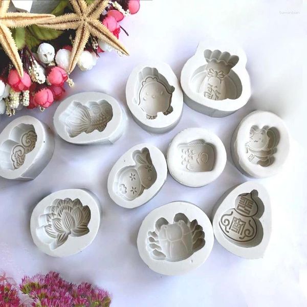 Moules de cuisson Lotus Fortune Sac Golds Goldfish Multi-style Shape Mooncake Pastry Silicone Moule Blessing DIY MOCHET