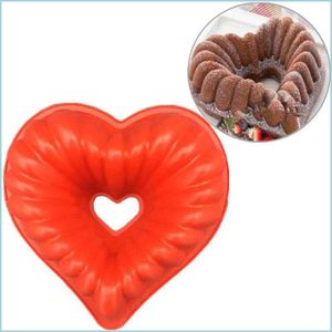 Moules de boulangerie Love Heart Shape Cake Moule SILE Mod de boulangerie en forme de pain Bakewarediy Nettad Drop Livrot Home Garden Cuisine DHSQ4