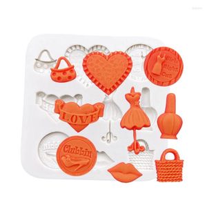 Moules de cuisson Amour Lèvre Coeur Jupe Talons Hauts Silicone Moule Sugarcraft Cupcake Chocolat Fondant Gâteau Décoration Outils