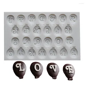 Bakvormen mooie ballon Engels alfabet siliconen chocolade schimmel brief koekje mal cupcake topper decoratiehulpmiddelen