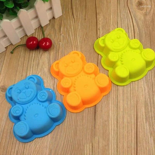 Moldes para hornear Forma de oso encantador Molde de pastel Herramientas de silicona Cocina Cortadores de fondant Taart Decoratie Silikonowe Formy 3D