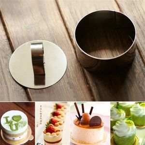 Bakvormen mooie ronde zilveren roestvrijstalen mousse fondant cake decoratie gereedschap ring slicer cutter diy kookgereedschap