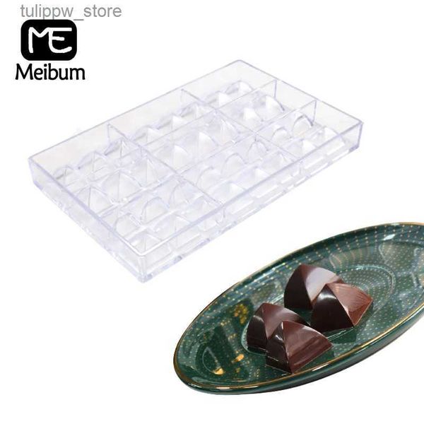 Moldes para hornear Meibum 32 cavidades policarbonato chocolate molde 8 g cono cuadrado caramelo herramientas para hornear transparente PC plástico postre molde duradero L240319