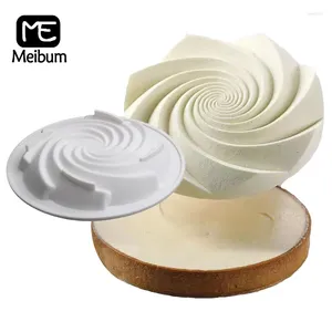 Moules de cuisson Meibum Dessert texture en spirale Moule de mousse décorative Moule de gâteau en silicone en acier inoxydable
