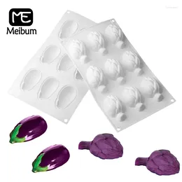 Moules de cuisson Meibum Forme Végétale Pâtisserie Cuisson Artichaut Mousse 9 Cellules Aubergine Conception De Qualité Alimentaire Cuisine Silicone Gâteau Moules