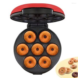 Moules de cuisson Mini Donut Maker Machine Double face Chauffage Faire 7 Donuts Portable Petit-déjeuner Gâteau Gaufre Appareils ménagers