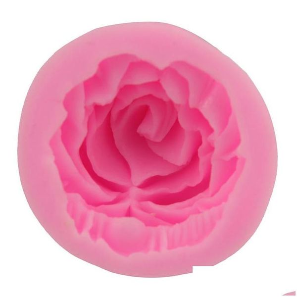 Moldes para hornear Mods 3D Cake Mold Cupcake Flower Bloom Rose Shape Sile Fondant Soap Jelly Candy Chocolate Decoración Herramienta Drop Delivery Dhhnc