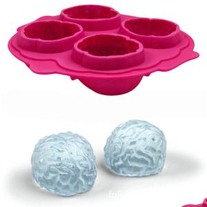 Bakvormen Mods Brain Sile Ice Cube Tray Nieuwigheid Halloween Lattice Mould Chocolate Molding Soap Mod Party Mallen Kookgerei Drop Dhkrf