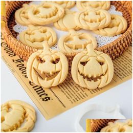 Bakvormen Mods Diy Halloween Pompoen Ghost Biscuit Mold Cookie Cutter Horror Stamp Fondant Cake Tool voor kinderen Drop Delivery Home Dhuoc