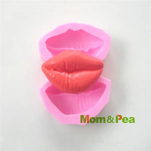 Moldes para hornear Mompea 0518 Decoración del pastel de molde de silicona en forma de labios Fondant 3D Food Grade Mould