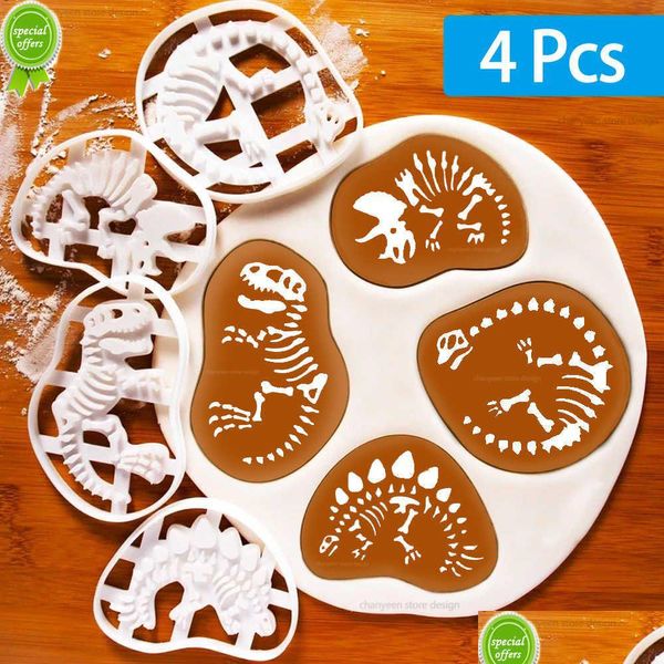 Moules De Cuisson Nouveau Dinosaure Emporte-pièces Moule Biscuit Gaufrage Mod Sugarcraft Dessert Gâteau Cuisine Accessoires Outils Drop Delivery Dhrnc