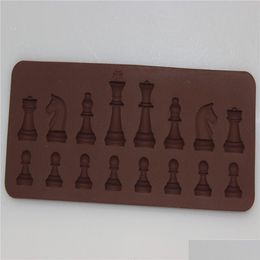 Bakvormen New International Chess Sile Mod Fondant Cake Chocoladevormen voor keuken Dh9585 Drop Delivery Home Garden Dining Bar B Dhfv7